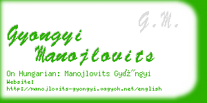 gyongyi manojlovits business card